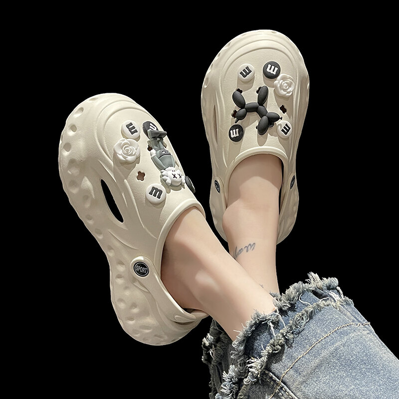Damskie letnie chodaki antypoślizgowe EVA buty z miękką podeszwą damskie chodaki z zamkniętymi palcami antypoślizgowe sandały EVA zjeżdżalnie plażowe