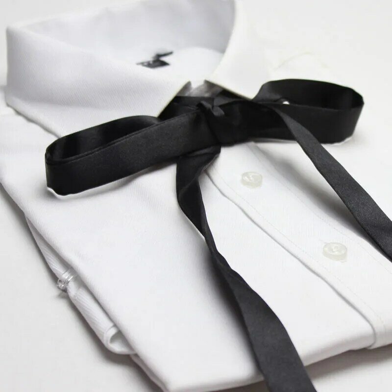 Pajarita de uniforme escolar para mujer, cinta de cuerda Led, corbata hecha a mano, camisa, pajarita de mariposa