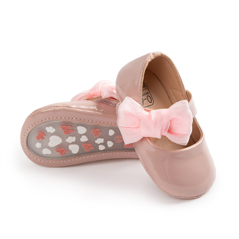 Kidsun primavera outono meninas sapatos de bebê bonito cor sólida fundo macio princesa sapatos casuais da criança 0-18 meses recém nascido