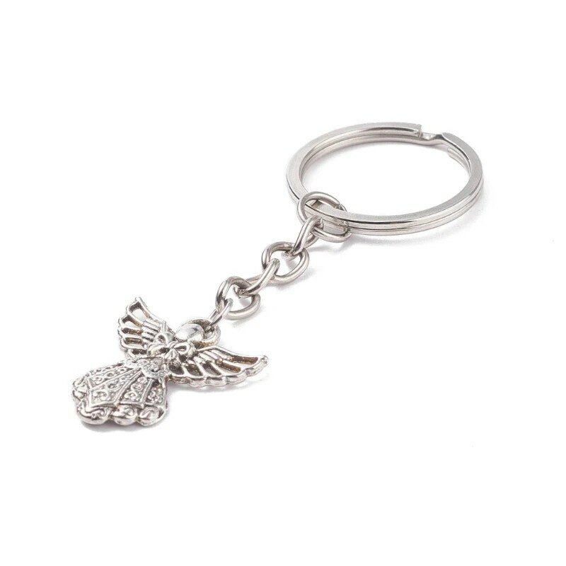 Cutefly anjo chaveiro prata guardião pingente para chaves automáticas bênção amuleto dropship