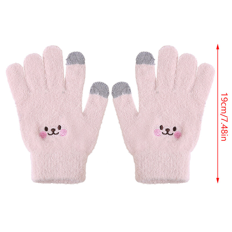 1Pair Winter Touch Screen Gloves Autumn Warm Stretch Plush Mittens Full Finger Thermal Gloves Windproof Coldproof Cycling Gloves