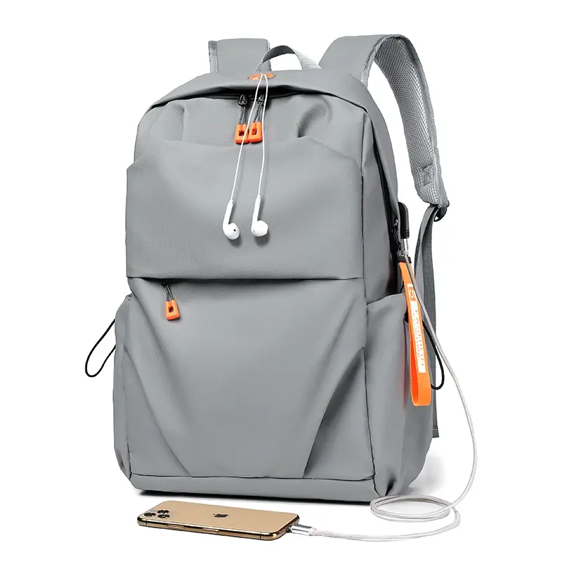 Tas sekolah ringan, tas sekolah luar ruangan ringan kasual olahraga Laptop pria tas punggung pria tas USB perjalanan bisnis siswa remaja