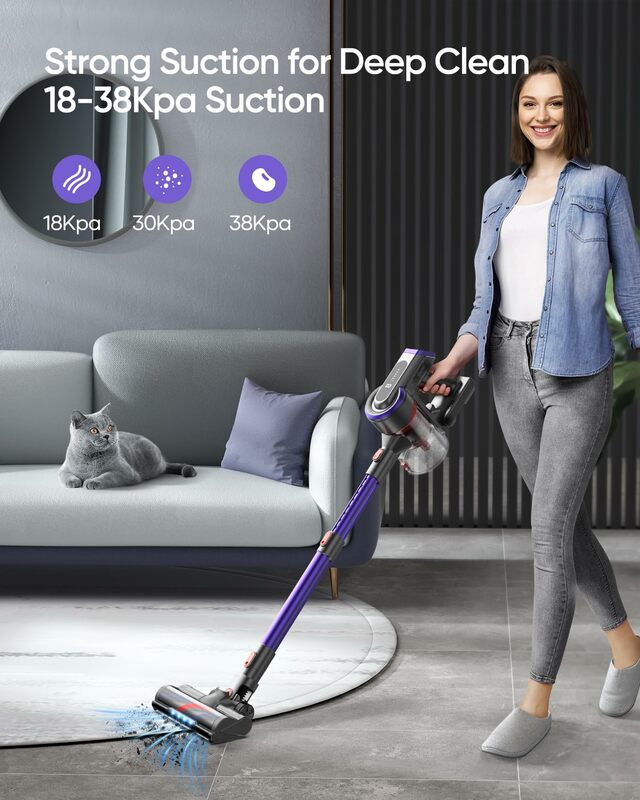 BUTURE 450W 38Kpa Handheld Wireless Cordless Cleaner Vacuum with Touch Display and 1.5L Large Dust Cup for Floor Carpet Car Pet
