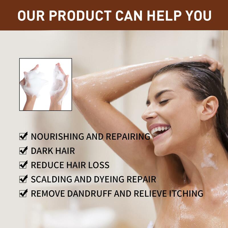 Polygonum Shampoo Essence para escurecimento do cabelo, sabão cinza, reverso, natural, limpo, ingrediente, 1PC, Z1V0