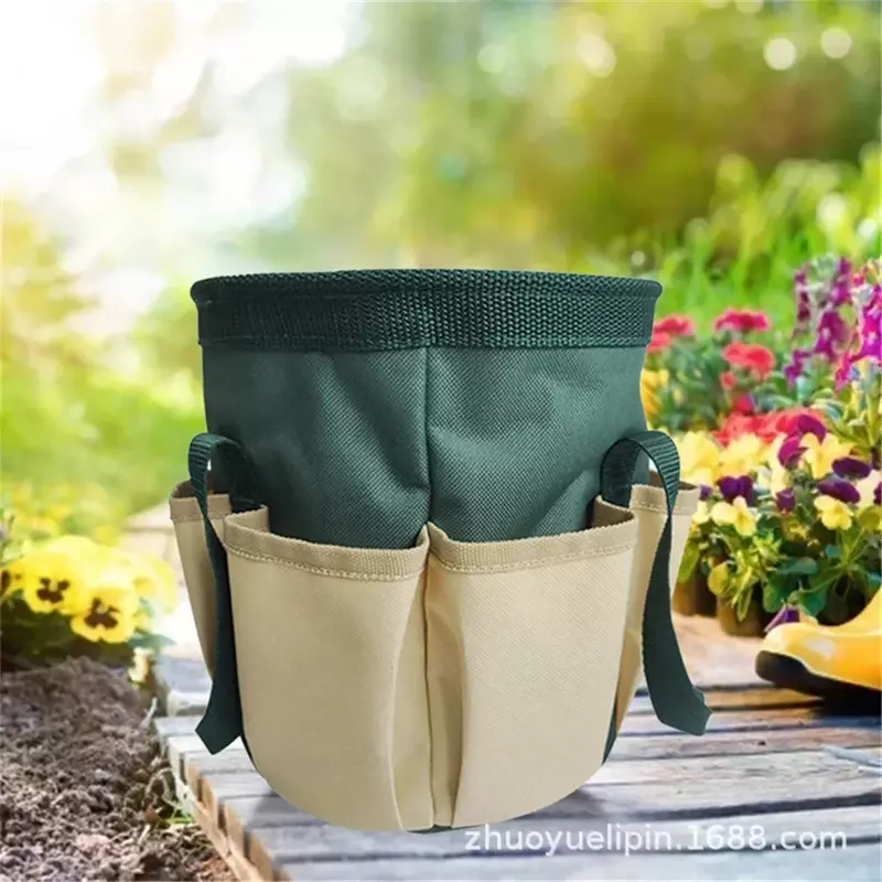 Tas peralatan ember portabel, tas peralatan taman kecil banyak saku, ember alat tahan air 3.5 galon