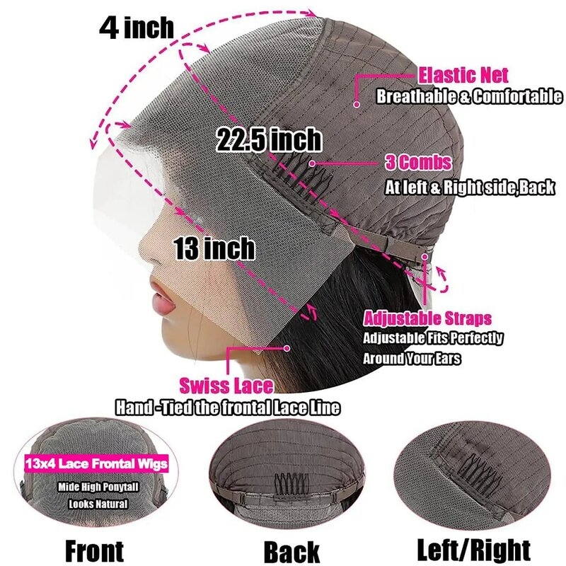 Wig rambut manusia renda depan gelombang tubuh 13x4 HD wig rambut manusia Frontal renda transparan wig renda HD pra pencabutan untuk wanita Pre Cut