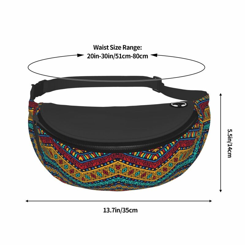 Colorful African Tribal Pattern Fanny Pack for Men Women Africa Ankara Print Crossbody Waist Bag Traveling Phone Money Pouch