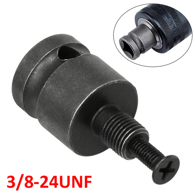 3/8-24UNF Steel Electric Wrench Drill Chuck Adapter Rod Conversion Thread Drill Chuck Post