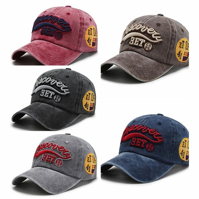 Vintage Letter Baseball Cap Dad Hat Washed Embroidery Hip Hop Hat Snapback Retro Trucker Hat Unisex