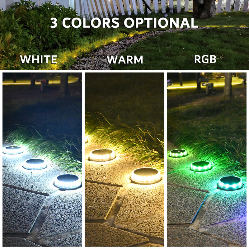 Super Bright LED Solar Pathway Light, IP65 ao ar livre impermeável, lâmpada de chão para decoração de jardim, 3.7V, 1200mAh, 4pcs