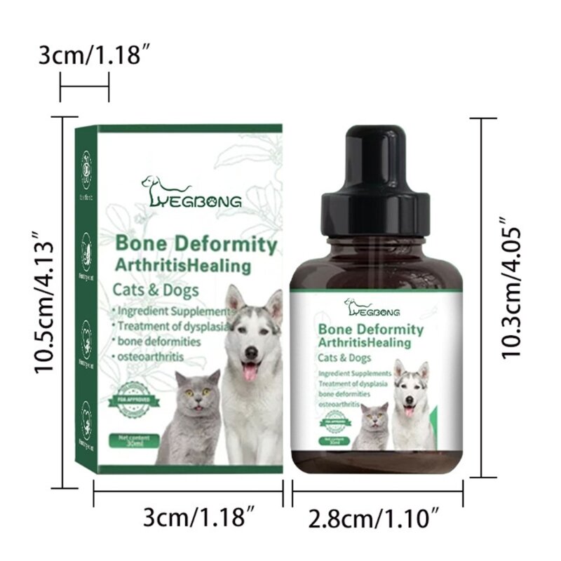 30ml Pet Joint Health Drops Natural Joints Careing Solution Arthritis Healing Formula for Cat Dogs Bone Hip Dores Drop shipping