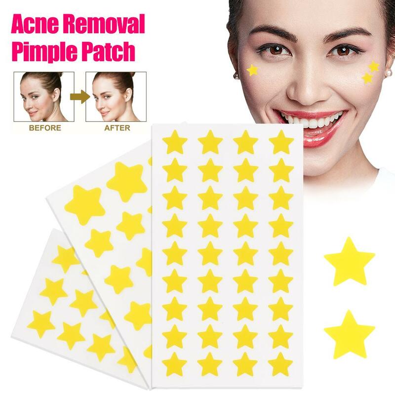 Star Acne and Pimple Patch, Estrela Amarela em forma, Capa absorvente, Hidrocolóide invisível para pontos faciais