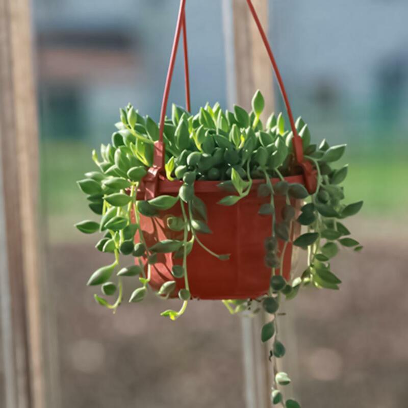 Flower Basket Reusable Heighten Plastic Hanging Planter Basket Decor Pot Flower Pots Hanging Round Garden Basket for Outdoor
