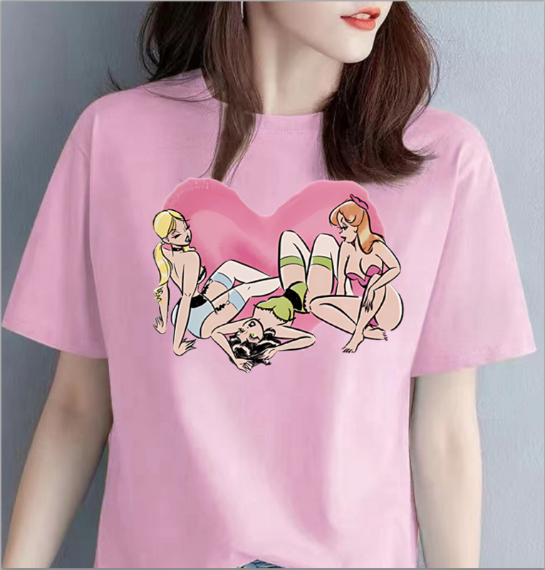 Nowa kreskówka halloweenowa zabawna słodka dziewczęca krótka koszulka oversize T Shirt Harajuku z grafiką ubrania Vintage Pro Choice