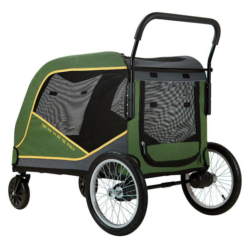 Large Foldable Pet Stroller with Wheels, Outdoor Pet Cart, Cat Stroller for Two Cats, Companion Animal