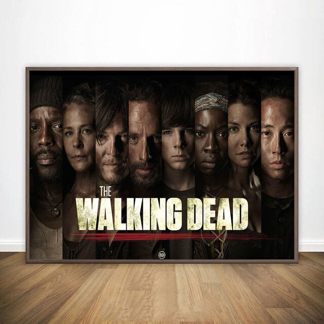Póster de lienzo artístico impreso de la serie The Walking Dead para decoración de sala de estar, imagen de pared del hogar
