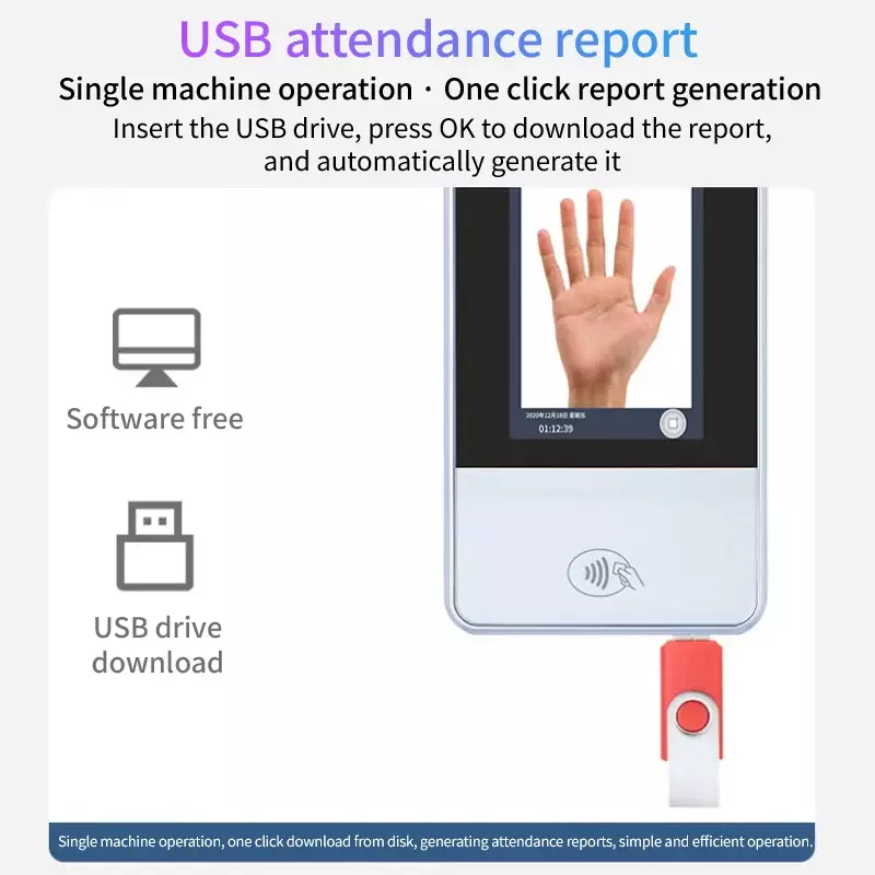 High Quality Attendance biometric access control System products with face Recognition+palmvein and Metal Shellm