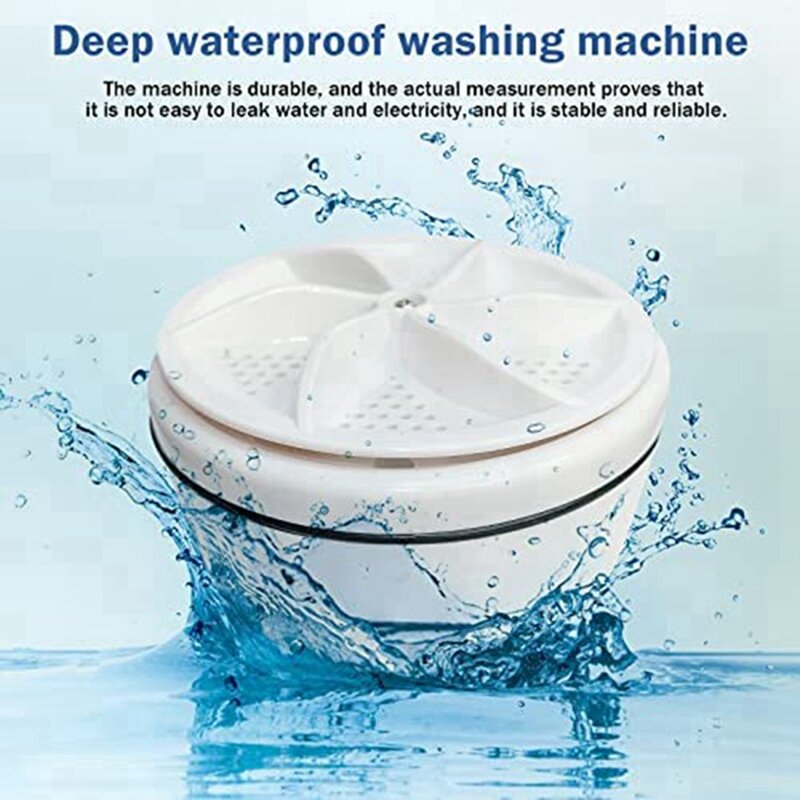 Mini Portable Spin ABS Washing Machine For Home, Business, Travel, College, RV, Apartment - White