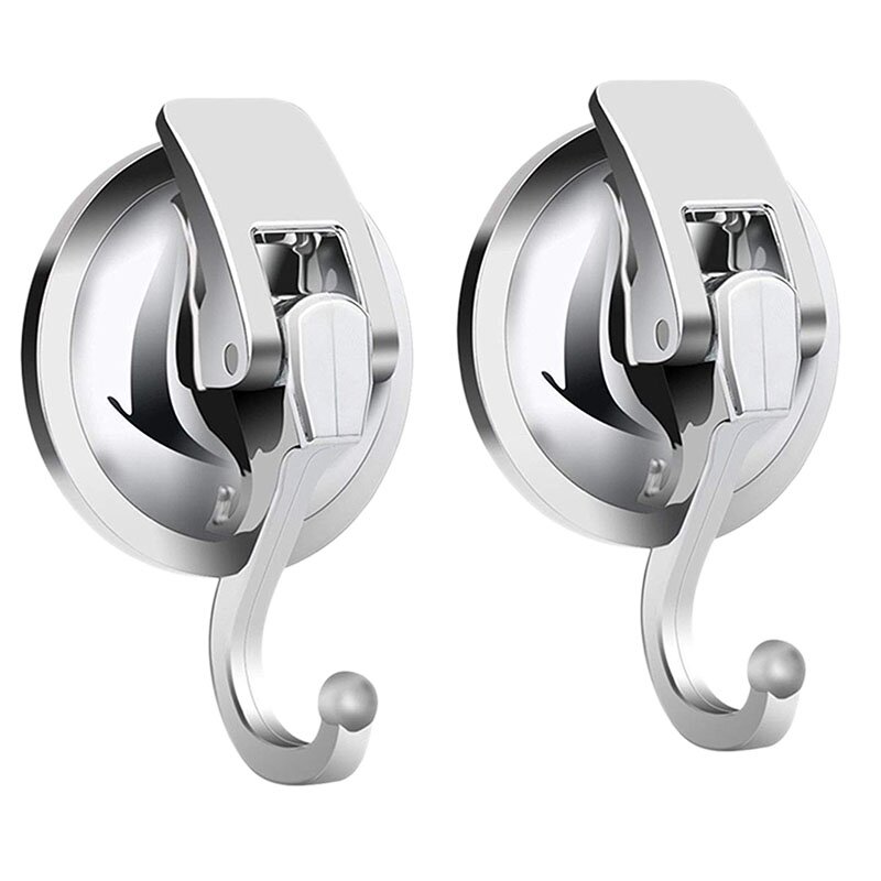 Heavy Duty Vacuum Suction Cup Hooks (2 Pack) For Kitchen Bathroom Restroom Organization