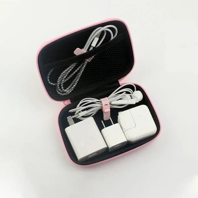 Hello Kitty Sanrio Anime Collection Card Storage Box Headphones Hard Case Earphone Bag Waterproof Data Cable Protection Bags