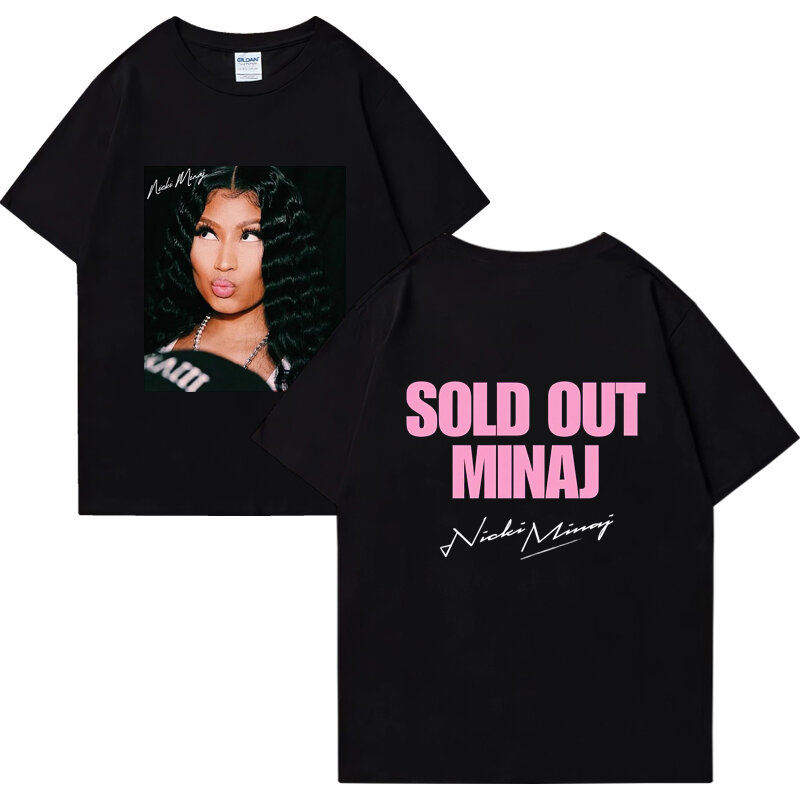 Rapper Nicki Minaj Tour Pink Friday T-Shirts Männer Frauen Hip Hop Vintage übergroße Kurzarm T-Shirts Unisex beliebte Tops
