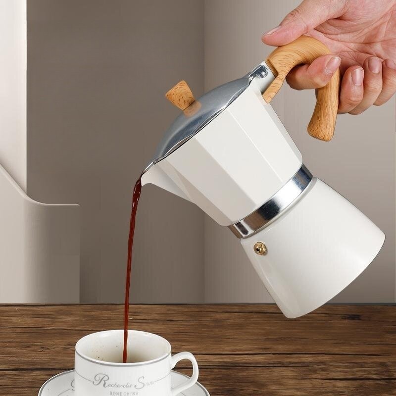 150ML Aluminum Handmade Moka Pot Traditional Hand-Pour Italian High-temperature Extraction Kitchen Household Espresso Appliances