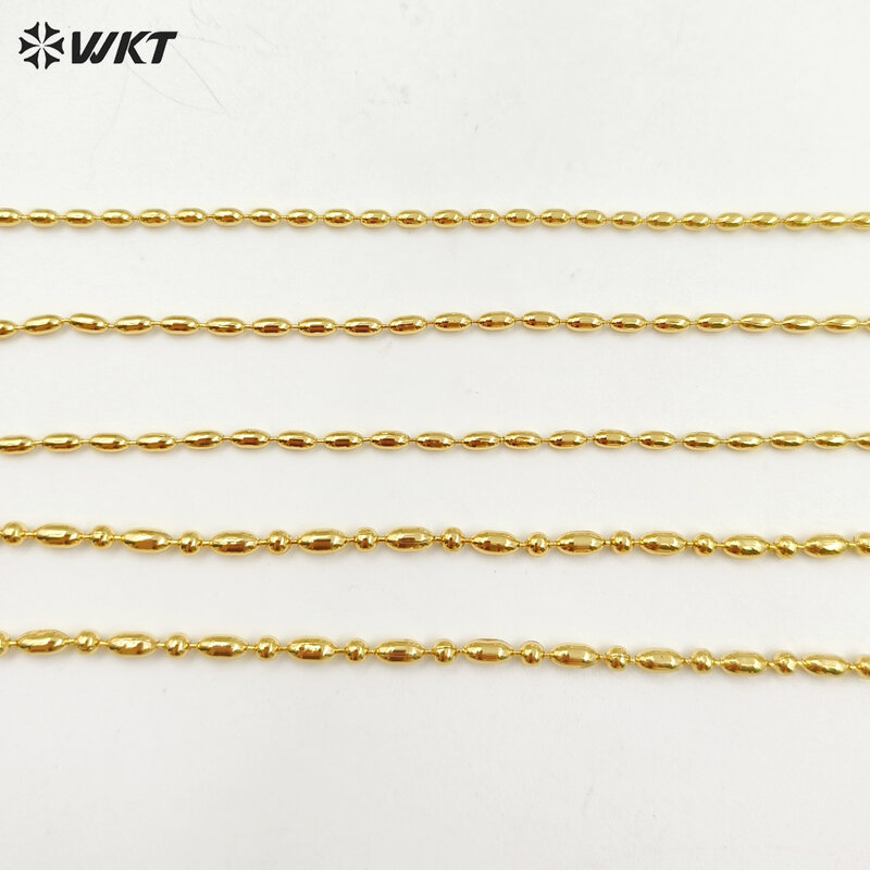WT-BFN061 Wholesale Newest Design 18k Real Gold Plated Bamboo Beads Resist Tarnishable Metal Jewelry Chain Necklace For Pendants