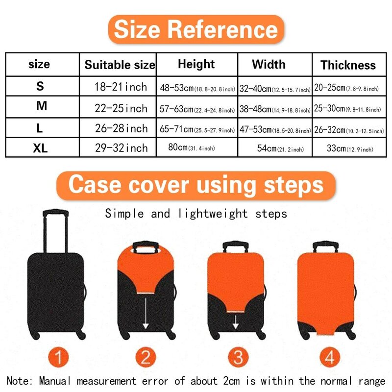 Чехол для чемодана, защитный чехол для чемодана размером 18-28 дюймов, чемодан на колесиках с текстовым принтом, аксессуары для путешествий