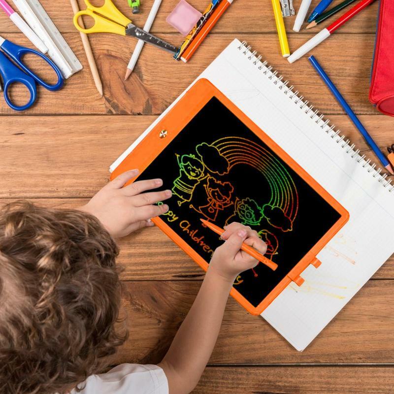 Tablet de desenho LCD para crianças Alimentado por bateria Tablet de escrita com botão Apagar Almofada Doodle à prova d'água Proteção para os olhos precoce