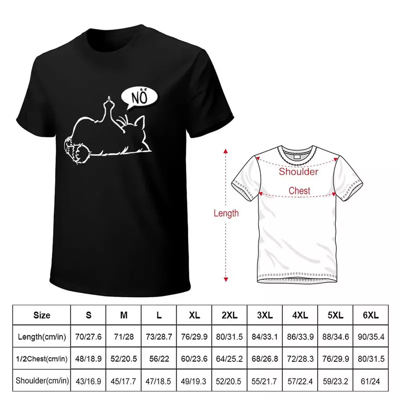 Camiseta de funnys para hombre, camisa de faule lustige Katze zeigt stinkefinger-n-schwarze Katze