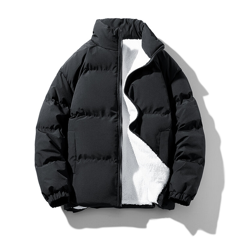 Nowa kurtka zimowa męska jesienna ciepła polar modna zagęszczona bawełniane watowane kurtki stójka płaszcze casualowe wiatroszczelna Plus rozmiar 8XL