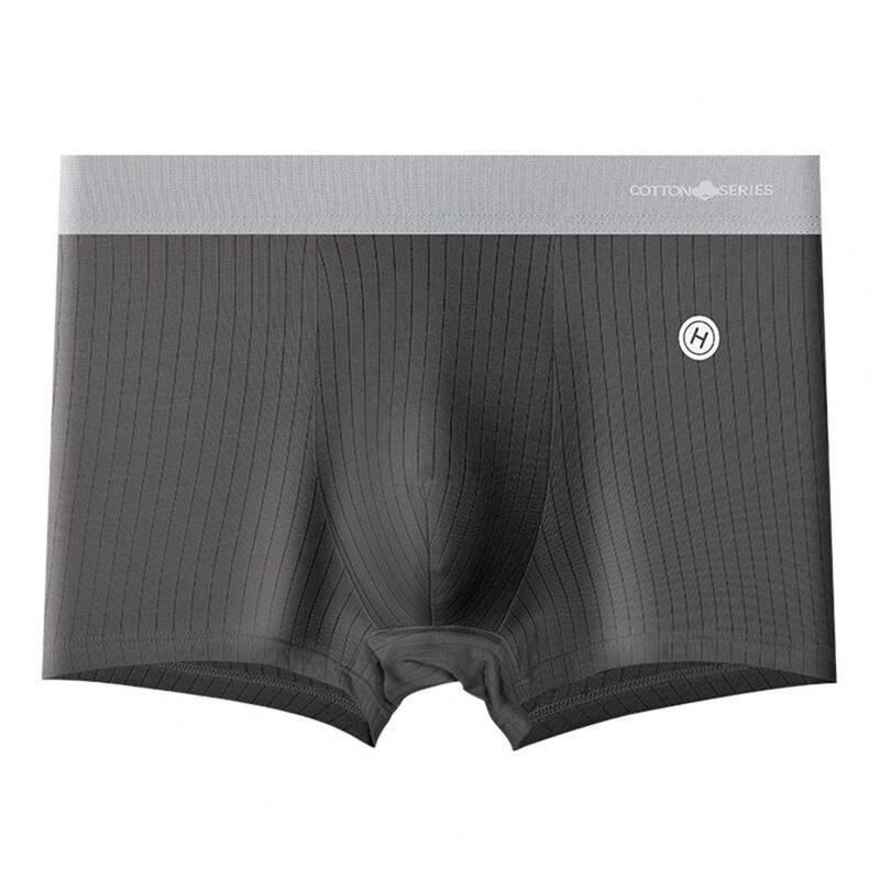 Boxers de algodão confortáveis para homens, roupa interior respirável, secagem rápida, U Design, absorção de umidade, plus size