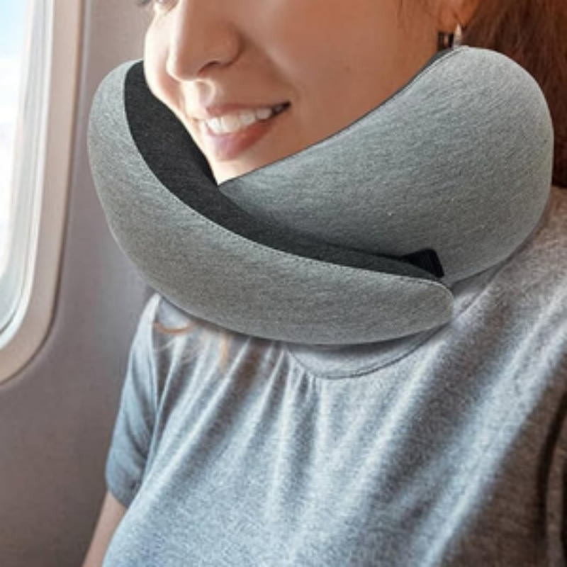 Almohada de viaje para el cuello, cojín de viaje duradero en forma de U, almohada de avión no deformada