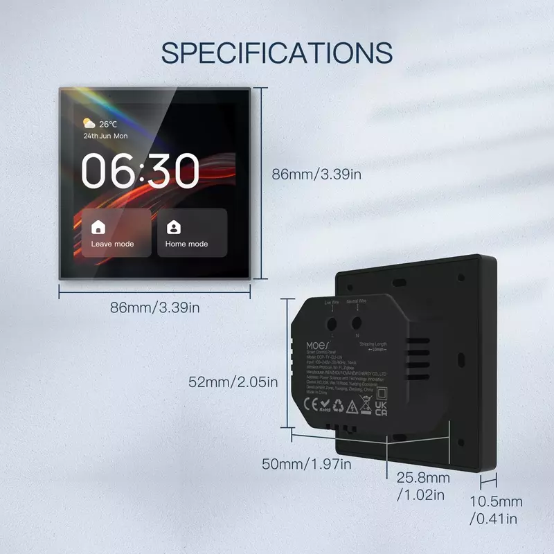 Сенсорная панель управления MOES с Wi-Fi, сенсорный экран Tuya, голосовое управление в режиме Alexa и шлюз ZigBee для смарт-кадров, 4 дюйма