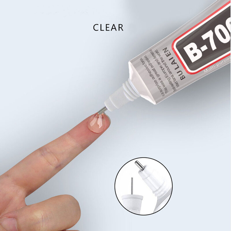 Pegamento de B-7000 para reparación de pantalla de teléfono móvil, líquido transparente para manualidades de joyería, con aplicador de precisión, 50ML