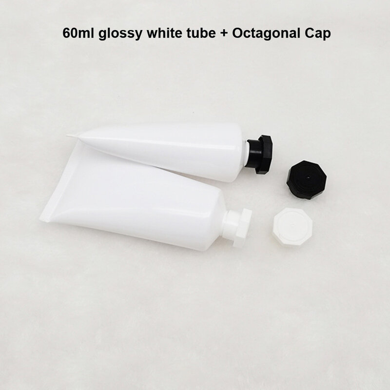 50pcs 60ml 2Oz White Plastic Soft Tube Empty Cosmetic Lotion Squeeze Cream Container Travel Bottle with Flip Screw Cap Wholesale