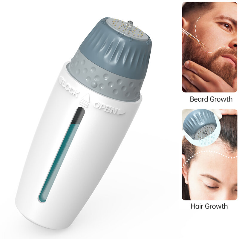 Mezoroller Beard Derma Stamp H24 Bio-Nadeln Micro-Needling Einstellbare Nadelgröße für Haarwachstumsbehandlung Microneedle MTS
