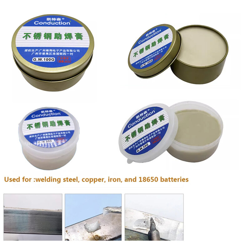 Solder cepat fluks pasta solder pasta untuk baja tahan karat galvanis lembar/tembaga/besi/aluminium mematri/18650 baterai