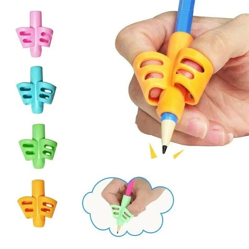 어린이용 실리콘 손가락 자세 교정 도구, 쓰기 교정기, 연필 펜꽂이, 3/2 손가락, 어린이 선물, 1 개, 3 개, 6 개