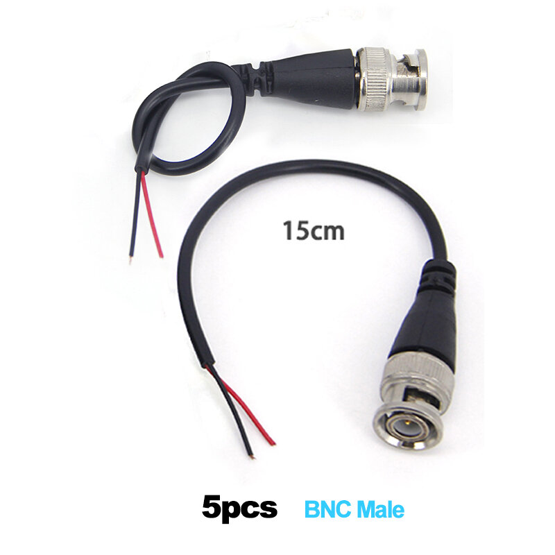 5pcs BNC Male Connector Q9 Adapter Power Pigtail Cable Line BNC Connectors Wire A7