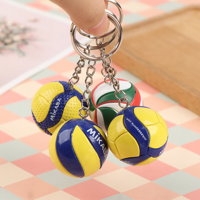 1 × fashion البلاستيكية الكرة الطائرة المفاتيح الحلي الأعمال الكرة الطائرة هدايا الشاطئ الكرة الرياضة للاعبين الرجال النساء مفتاح سلسلة هدية