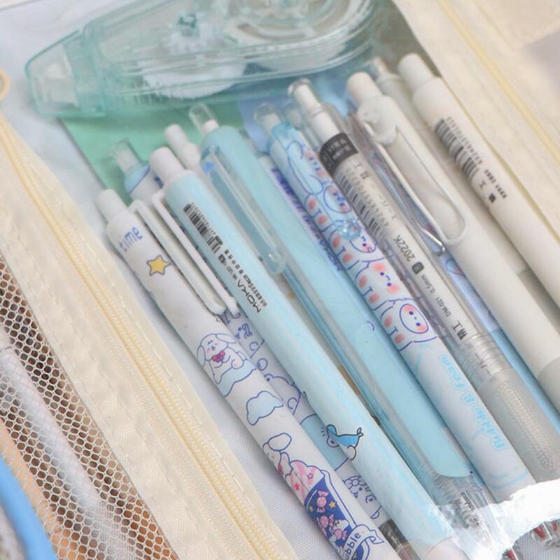 Ручка Чехол Водонепроницаемая разделительная холщовая Милая печать прозрачная сумка для карандашей для мальчиков и девочек мультяшный рисунок Карандаш Чехол товары для дома