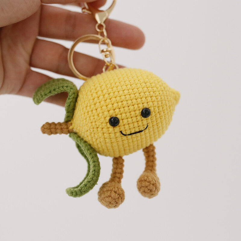 Creative Crochet Keychains Funny Expression Vegetable Doll Keychains Knitting Handmaking Cute Keyrings Bag Pendant Accessories