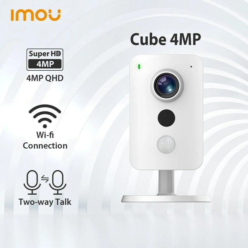 IMOU-Caméra de surveillance IP WiFi HD 4MP (Cube), dispositif de sécurité avec codec PIR, conversation bidirectionnelle et détection de son anormal, excellente vision nocturne IPC-K42P