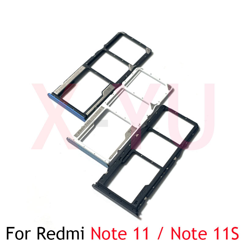 Suporte da bandeja do cartão SIM, soquete do leitor de cartão, peça de substituição para Xiaomi Redmi Note 11, 11S, 11R, 10pcs