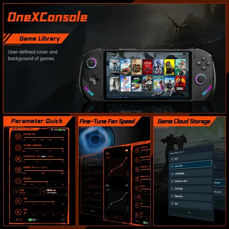 Onexfly 7 pouces 120 Hz Déterminer PC Console de jeu AMD R7-7840U Pocket Laptop Steam 3A Jeu Win11 Ordinateur OneXplayer PROfficiel
