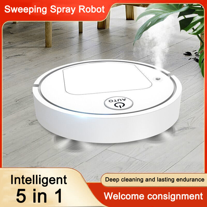 Robot de balayage cinq en un, nettoyage et aspirateur, livres de bain, purification de l'air, humidification intelligente par pulvérisation, automatique