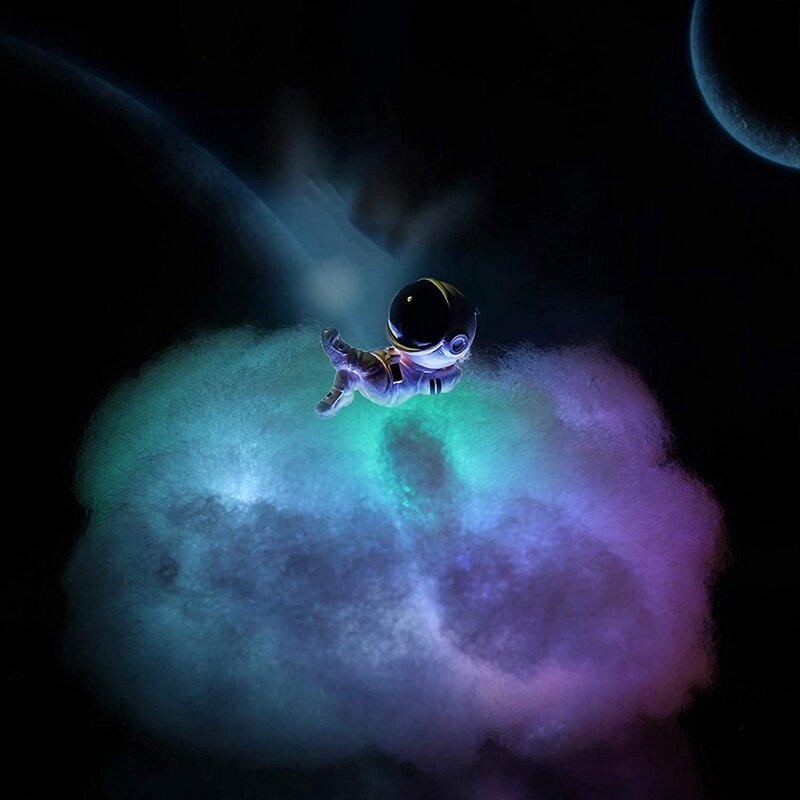 Lámpara de astronauta de nube colorida LED creativa con efecto arcoíris, luz nocturna de astronauta para niños, lámparas de nube, decoración de habitación