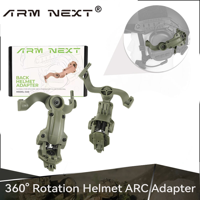 Adaptador de riel de casco de rotación multiángulo para auriculares tácticos, soporte de auriculares militar, compatible con OPS Core ARC y Team Wendy Rail M-LOK