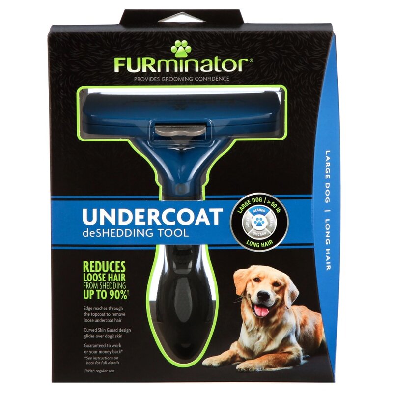 Large Dog Undercoat Tool, Long Hair, Reduces Loose Hair From Shedding (Large)